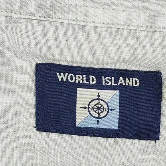 World Island Inside out Button down Short sleeve Hawaiian Leaves Printed XL - Picture 4 of 7